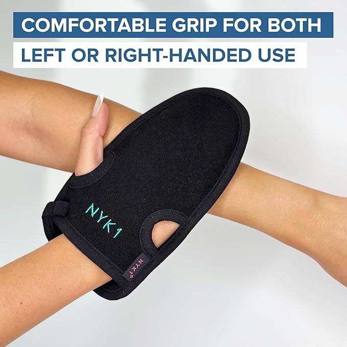 DEEP Exfoliation Body Exfoliating Glove for Dead Skin Removal (1 Glove) NYK1 Exfolimitt Exfoliating Mitt for Smooth, Healthy & Glowing Skin - Washable, Quick-Drying & Gentle On Skin