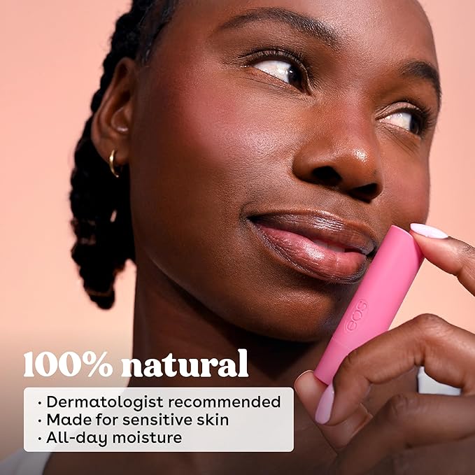 eos 100% Natural Lip Balm - Coconut Milk, All-Day Moisture, Dermatologist Recommended for Sensitive Skin Care, Lip Care Products, 0.25 oz