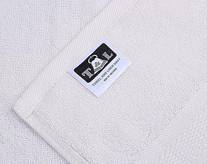 Towel and Linen Mart White Towel Sets, 2 Bath Towels 2 Hand Towels and 4 Washcloths 2 Ply Low Twist 600 GSM Ring Spun Highly Absorbent for Bathroom Hotel Shower Towel (8 Pack)
