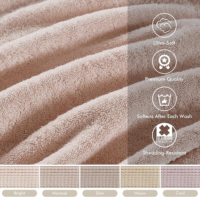 Madison Park 800GSM Bathroom Towel Set of 8 100% Cotton Bath Towel Set for Bathroom Luxurious Highly Absorbent 2 Bath Towels 2 Hand Towels 4 Washcloths Quick Dry Spa Quality Blush