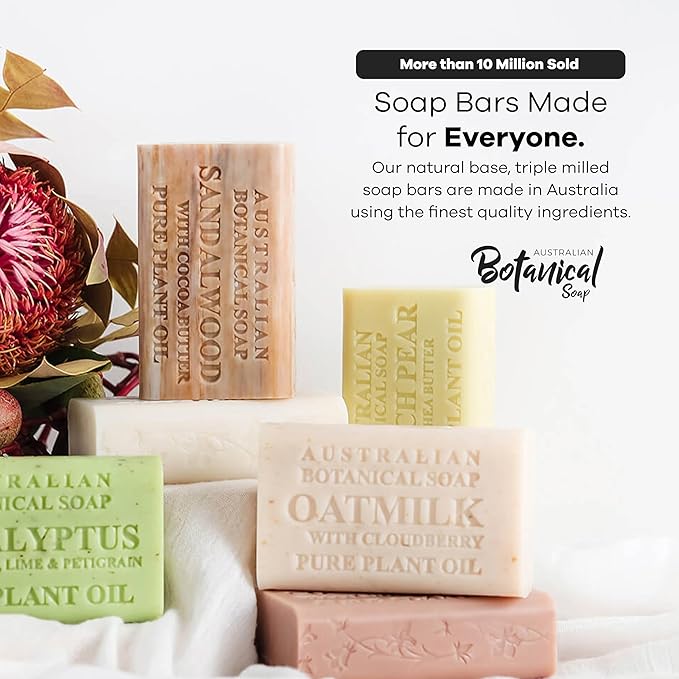 Australian Botanical Soap Variety Pack Includes 4 Valencia Orange and 4 Sea Salt Soap for Face, Hands and Body, Enriched with Shea Butter, Ocean Minerals and Vitamin C