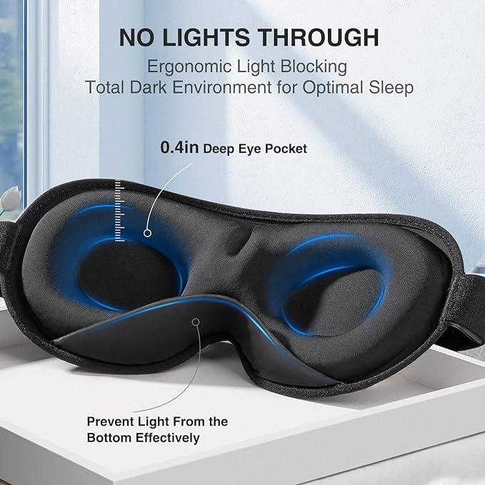 YFONG Weighted Sleep Mask, Women Men 3D Eye Mask Blocking Lights Sleeping Mask and 12 Pcs Gifts for Women