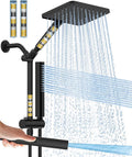 Filtered Shower Head with Handheld Combo High Pressure Shower Head with Filters 10 Inch Rain Shower Head Height Adjustable Dual Water Softener Shower Head for Hard Water - Removes Chlorine
