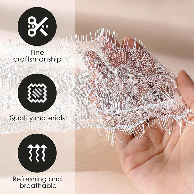 FRESHME Lace Blindfold Sleep Mask - White Flower Embroidery See-Through Blind Fold Adjustable Eyes Covers for Women Couple Bed Night Sleeping Time Gift