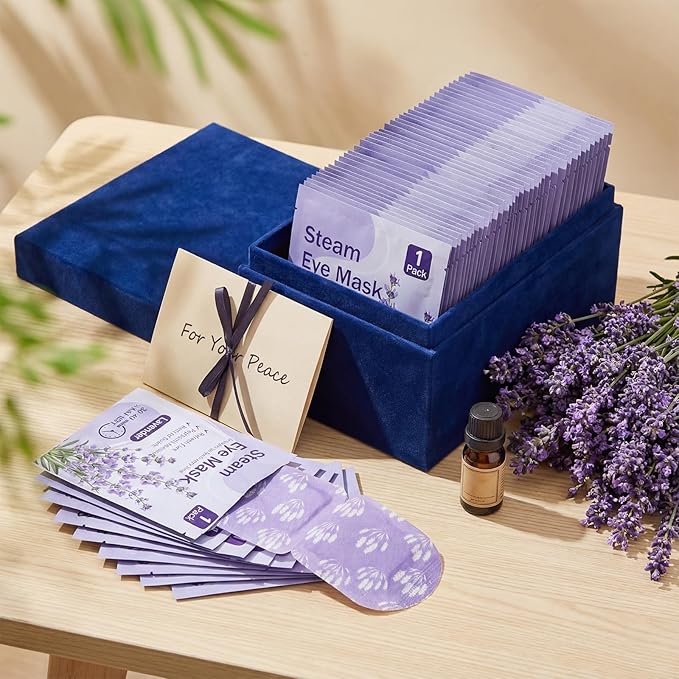 200 Pcs Steam Eye Masks for Dry Eyes Lavender Self Heated Steam Warm Eye Mask Heated Disposable Eyes Masks for Dark Circles, Puffy, Relief Stress, Fatigue Relaxation Gifts