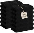 GREEN LIFESTYLE Black Bleach Proof Towels Bulk Sets 100% Cotton 16' X 25' Premium Spa Quality, Super Soft and Absorbent for Gym, Pool, Spa, Salon and Home 12 Pack
