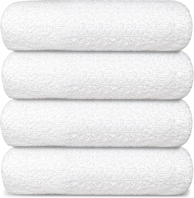 Avalon Towels 100% Cotton Pool Towels White Beach Towels Pack of 12 (22x44 Inches) - Quick Drying, Highly Absorbent & Lightweight for Commercial Use for Hotels, Motels, Beaches & Poolside