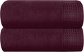 GLAMBURG 100% Cotton Oversized 2 Pack Bath Sheets 35x70, Ultra Soft Highly Absorbant Compact Quickdry & Lightweight Large Bath Sheet Set, Ideal for Gym Travel Camp Pool - Burgundy