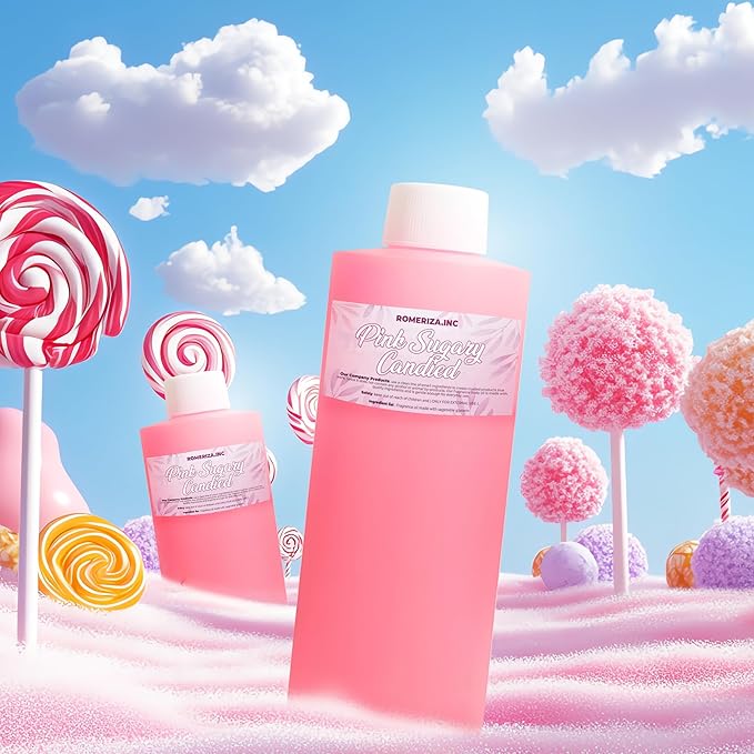 Pink Sugary Candied Natural Fragrance Body Oil - Luxury Scented Body Oil Perfume- Women’s Scented Oil - Long Lasting Perfume - Uncut Fragrance Oil in Plastic Bottle -10 Fl Oz (Pack of 1)