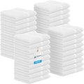 Avalon Towels Cotton Washcloths – (Pack of 36) Size 12x12 Inches, 100% Ring Spun Cotton, Absorbent, Soft Face Towels, Gym Towels, Hotel and Spa Quality, Reusable Fingertip Towels (White)