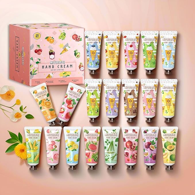 20 Pack Hand Cream Gift Set , Mothers Day Gifts, Moisturizing Hand Lotion Travel Size for Dry Hands, Birthday Gifts for Women&Teen girls, Teacher Appreciation Gifts, Nurses Week Gifts, Mini Bulk Gifts