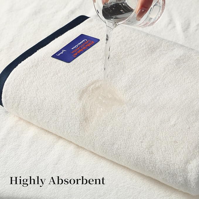 REDKISS 100% Cotton 2 Pack Luxury Bath Towels 27 x 54 Inches, Oversized Bath Towel Set, 600 GSM Ultra Soft Highly Absorbent Quick Drying Towels for Bathroom, Gym, Spa, Hotel, White