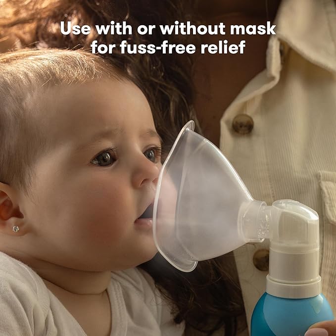 Frida Baby NoseFrida Saline Mist Nasal Inhaler, Decongestant Spray for Congestion & Allergy Relief for Babies + Kids, Nasal Saline Spray, Soothes Stuffy Nose & Sore Throat, Includes Mask (Pack of 2)
