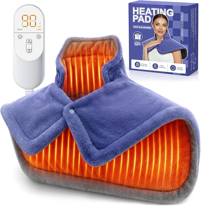 Mothers Day Gifts for Mom, Heating pad for Neck, Back, Shoulder, 3X Deeper Pain Relief, Ideal Gifts for Women, Wife, Fathers Day, Christmas, Birthday, 4 Auto-Off, Machine Washable, 6 Heat Settings