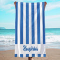 JML Personalized Beach Towel with Name, Custom Cabana Stripe Beach Towel, Customized Microfiber Pool Towel, Quick Dry & Absorbent Swim Towel for Adult,Mother's Day, Birthday, Summer Holiday,Vacation