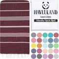 HAVLULAND Turkish Beach Towels, Oversized 40"x72" Turkish Bath Towel, Highly Absorbent Quick Dry Sand Free Beach Towels for Beach Pool Spa Gym Yoga Travel Camping Picnic Blanket - Burgundy