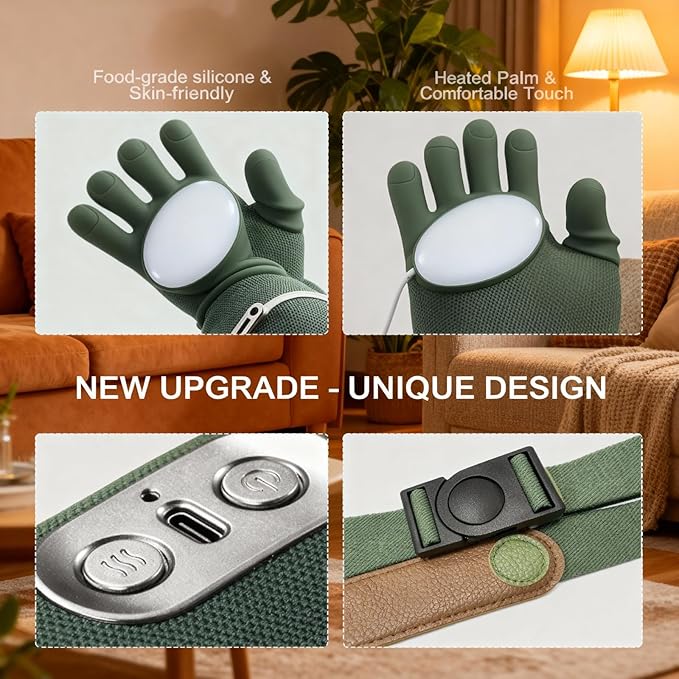 Cordless Neck Massager with Heat, 4D Bionic Shiatsu Neck and Shoulder Massager with Real Hand Kneading, Deep Tissue Back Massager for Home Office Travel, Gifts for Women Men(Green)