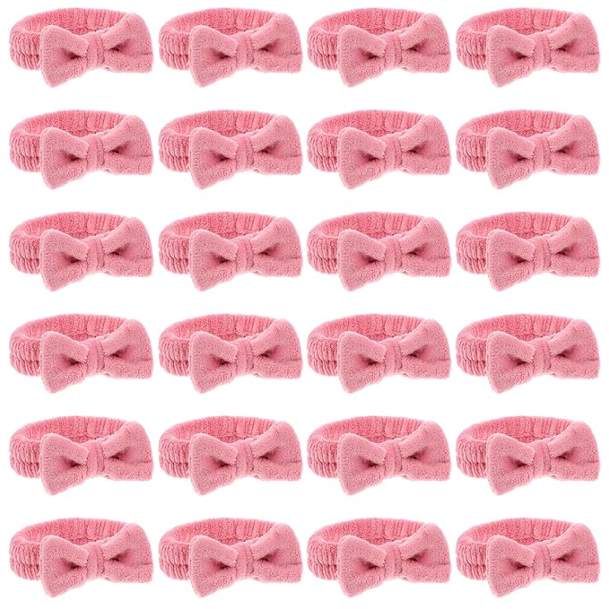 MAQUITA 24 Pcs Spa Headband for Women Facial Makeup Hair Band Bulk Skincare Headbands for Washing Face Bowtie Slumber for Women Girls