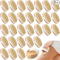 Gejoy 2 Pcs Dry Brushing Body Brush for Lymphatic Drainage Exfoliating Brush with Massage Nodule Dry Skin Body Scrubber Cellulite Shower Circulation Dead Exfoliator (4.92 x 2.56 Inches,Wood Color)