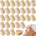 Gejoy 30 Pcs Dry Brushing Body Brush for Lymphatic Drainage Exfoliating Brush with Massage Nodule Dry Skin Body Scrubber Cellulite Shower Circulation Dead Exfoliator (4.92 x 2.56 Inches,Wood Color)