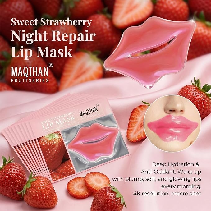 MAQIHAN 30PCS Moisturizing Lip Mask - Pink Lip Patches for Spa Daily Labial Masks Skincare Hydrating to Reduce Wrinkles Dryness Anti-wrinkle Lightens, Valentines Day Gifts，Skin Care