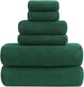 YTYC 29x59 Inch Bath Towels Set of 6 Large, Super Soft Absorbent Lint Free Microfiber Towels for Bathroom 80% Polyester (Dark Green, 6 Piece)