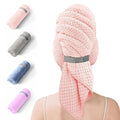 Microfiber Hair Towel Wrap for Women, Quick-Dry Turban, Ultra Absorbent & Anti-Frizz, Ideal for Long, Thick & Curly Hair, Soft Lightweight Drying Towel (24x42, Pink)