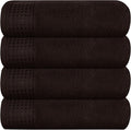 GLAMBURG Ultra Soft 4 Pack Oversized Bath Towel Set 27x54 inches, 100% Cotton Bath Towels, Highly Absorbant Compact Quickdry & Lightweight Towel, Ideal for Gym Travel Camp Pool - Chocolate Brown