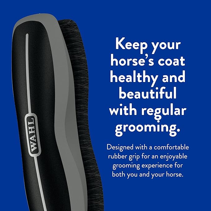 Wahl Professional Animal Equine Grooming Stiff Body Horse Brush, Black (#858705)
