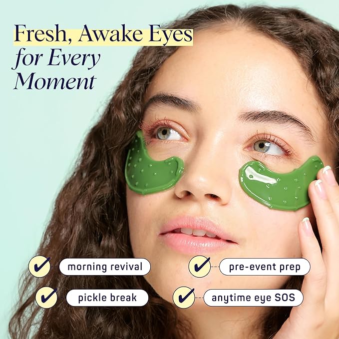 SpaLife In a Pickle Hydrogel Under Eye Patches for Dark Circles | Mothers Day Gifts | Pickle Under Eye Patches for Puffy Eyes | Hydrating Undereye Masks | Pack of 8 Pairs (8 Undereye Treatments)