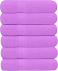 KAHAF COLLECTION 6 Pack Bath Towels Set (27 x 54 Inches) 100% Ring Spun Cotton, Lightweight, Quick Dry, Highly Absorbent Towels (Light Purple, (27x54) Inches)