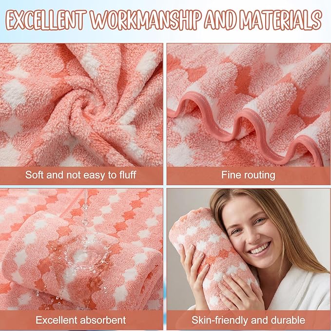 SmoothNovelty 16 Pack Microfiber Bath Towels Bulk 27'' x 60'' Oversized Size Bath Towel Highly Absorbent Extra Large Soft Drying for Beach Shower Summer Salon Sport Gym Party (Cone,Orange)