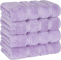 American Soft Linen Luxury Hand Towels for Bathroom, 600 GSM Heawy Weight 16x28 Size 100% Cotton Turkish 4 Piece Hand Face Towel Set, Lilac Hand Towels