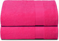 Belizzi Home Premium Cotton Oversized 2 Pack Bath Sheet 35x70-100% Pure Cotton - Ideal for Everyday use - Ultra Soft & Highly Absorbent - Machine Washable - Hot Pink