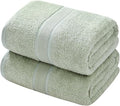 Aibaser Bath Towels - Natural, Ultra Absorbent Towels for Bathroom, Travel, Gym, Shower and Spa (2 Piece Set) (Green, 35 in x 70 in)