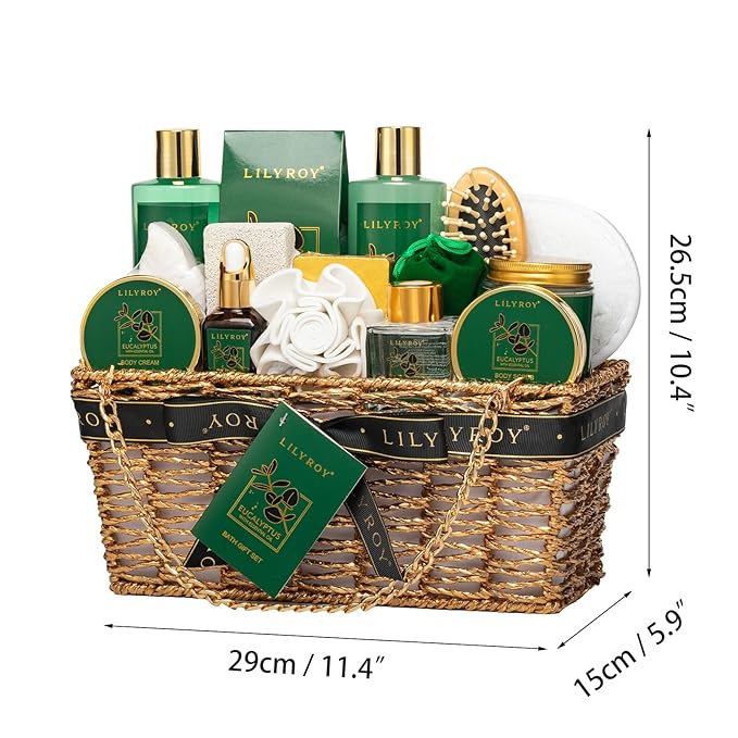 18-Piece Mother's Day Gift Basket for Mom, Gifts for Women - Spa Gift Basket for Women, Bath and Body Spa Kit for Men | Gift for Valentines Day Fathers Day Birthday Christmas Gifts Great for Holidays