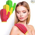 3 Pieces Korean Exfoliating Mitt Exfoliating Washcloth Korean Body Scrub Mitt Italy Face Shower Cloth Asian Bath Massage Mitts for Women and Men Wash Skin Deep Cleaning, Red, Green, Yellow