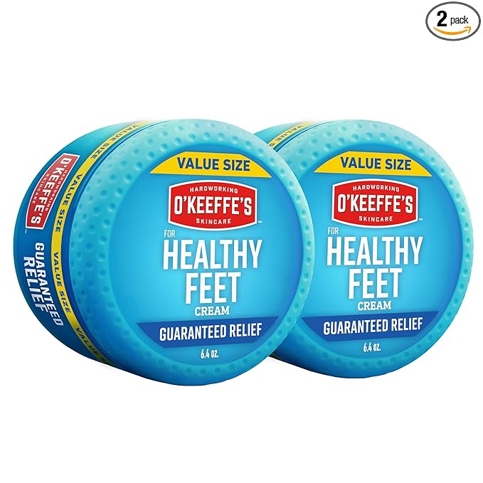 O'Keeffe's for Healthy Feet Foot Cream - 6.4 oz Jar (2 Pack) - Guaranteed Relief for Extremely Cracked, Dry Feet, Repairing Skincare, Instantly Boosts and Retains Moisture Levels