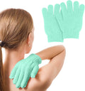 MOLOPPO 2 PCS Exfoliating Glove, Scrub Gloves Exfoliating, loofah, Body Exfoliator, Bath Gloves（Cyan）