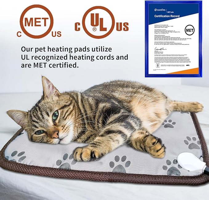 GOLOPET Extra Large Dog Heating Pad 47x30 in with Smart Thermostat Switch and Power Line Protection Tube,Obtained MET and UL Dual Certification,Waterproof Pet Heating pad-Paw Print