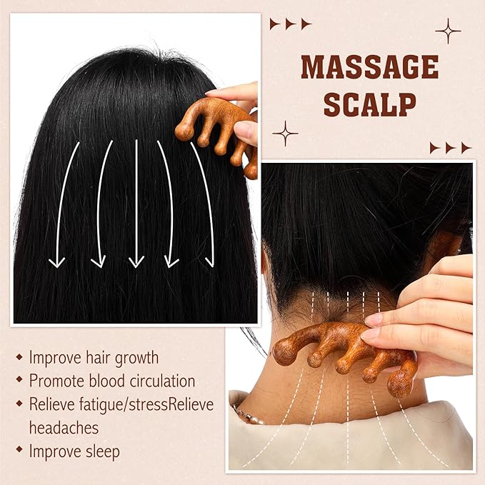 LemonRoad 12 Pack Wooden Scalp Massager Natural Sandalwood Wide Tooth Combs Wooden Scalp Massage Combs Bulk for Hair Growth Hair Care (Sea Lion&Classic)