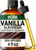 100% Pure Vanilla Oil - 4 Fl Oz Vanilla Essential Oil for Hair, Skin, Diffuser, Aromatherapy & DIY Soap Making Scent