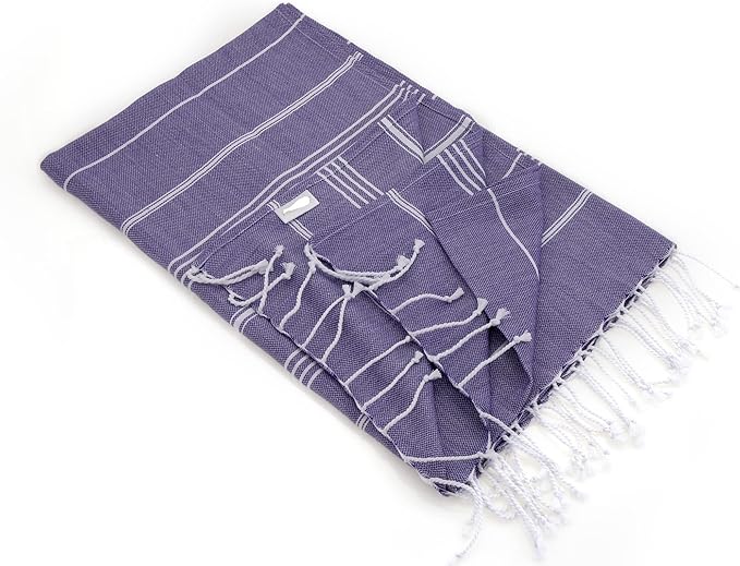 Turkish Beach Towel | 100% Cotton, Prewashed, 38 x 70 Inches | Quick Dry, Sand Free, Lightweight | Large Bath Towel for Beach, Pool, Bathroom, SPA, Gym, Yoga and Beach Blanket (Medium Purple)