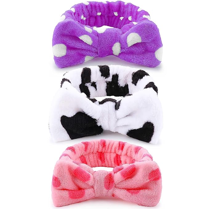 WSYUB 3PCS Spa Headbands, Headbands for Face Washing, Makeup Skincare Headband for Girls Women Spa Birthday Party,Easter Basket Stuffers