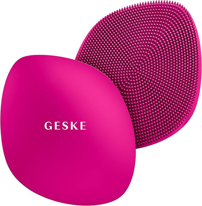 GESKE SmartAppGuided™ Facial Brush | 4 in 1 | Professional Facial Cleansing Brush | Skin Cleansing Silicone Facial Brush | Routine Skincare | Gentle Cleansing | Facial Cleanser