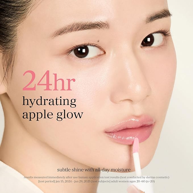 NOONI Korean Lip Oil - Applepeony | Long-Lasting, Moisturizing, Plumping, Revitalizing for Dry Lips, Waterproof, No Peel Off, Hydrating Lip Stain, Stocking Stuffers, Cute Stuff, 0.12 FL Oz