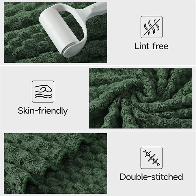 REDKISS Olive Green Microfiber Towels Set of 6-35x70 Inches Oversized Bath Sheets, Extra Large Bath Towels Set of 6, Super Soft Quick Dry Lint Free Absorbent Waffle Microfiber Shower Towels