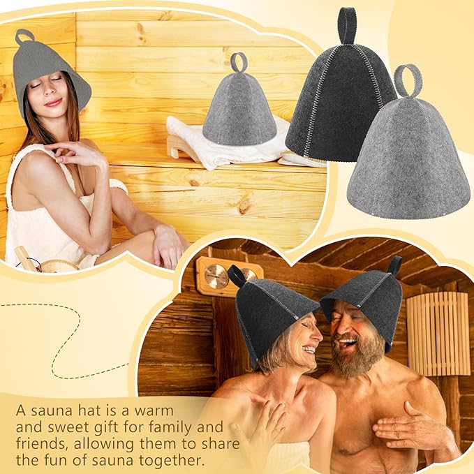 JaGely Sauna Hat for Men Women Sauna Hat Vaporarium Cap Russian Banya Cap for Bath House Accessories