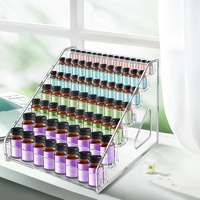 Vowcarol Essential Oil Organizer 7 Tier, Essential Oil Storage Shelf, Essential Oil Holder