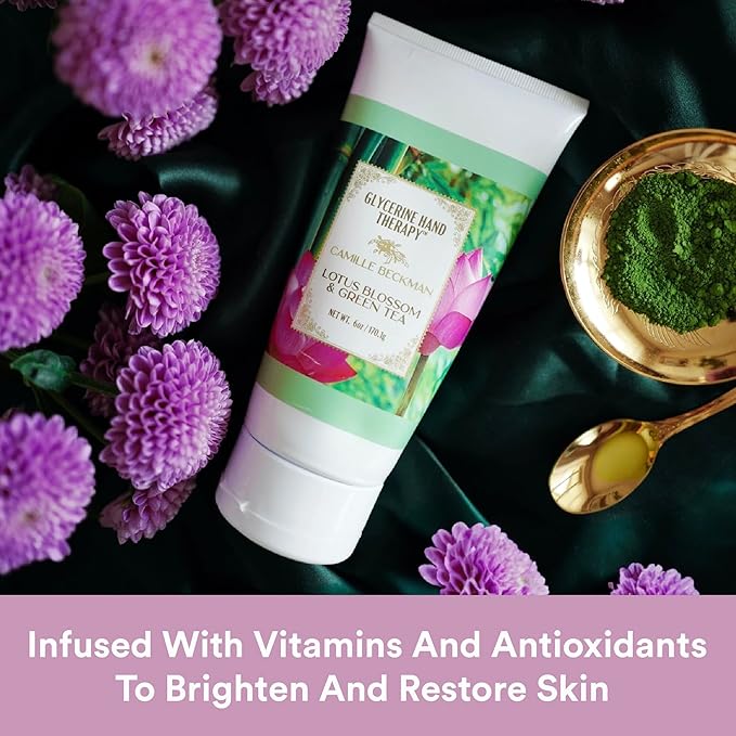 Camille Beckman Glycerine Hand Therapy Cream (Lotus Blossom & Green Tea, 6 Ounce)